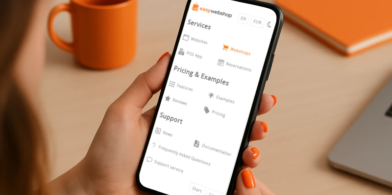 Снимок экрана нового мобильного меню
